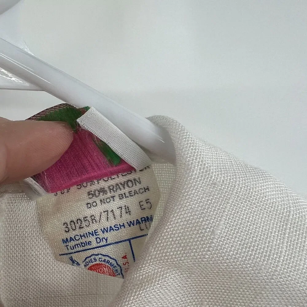 Vintage Wildflower Collection JCPenney Girls White Dress Pink Ribbon Size 6X USA